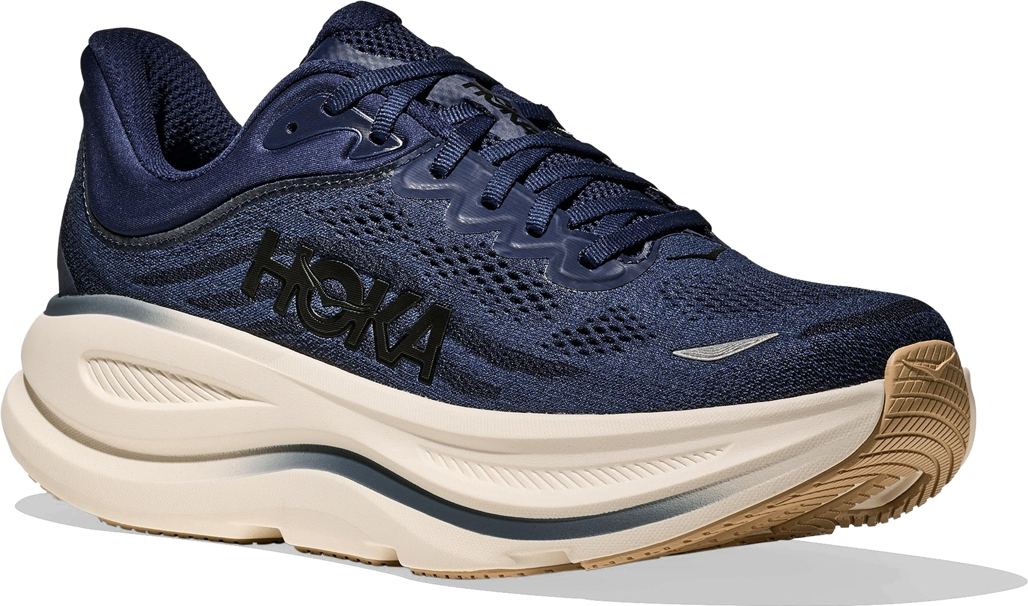 Men's HOKA Footwear style name Bondi 9 Wide in color Midnight Blue