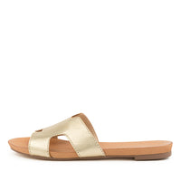 Outside View Women's Django & Juliette Jamel Sandal In Pale Gold Leather Sku: Dj15832F39Le