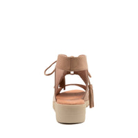 Rear View Women's Django & Juliette Milan Sandal In Cafe/ Nude Sole Leather Sku: Dj17016Nzjle