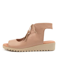 Outside View Women's Django & Juliette Milan Sandal In Cafe/ Nude Sole Leather Sku: Dj17016Nzjle