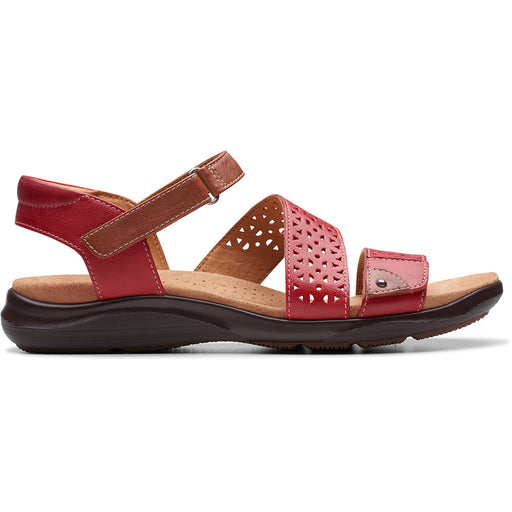 Quarter view Women's Clarks Footwear style name Kitly Way in color Cherry Leather. Sku: 26177801