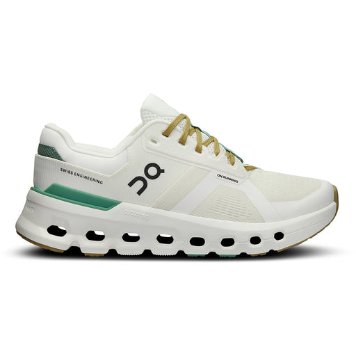 Quarter view Men's On Running Footwear style name Cloudrunner 2 in color Undyed/Green. Sku: 3ME10142404