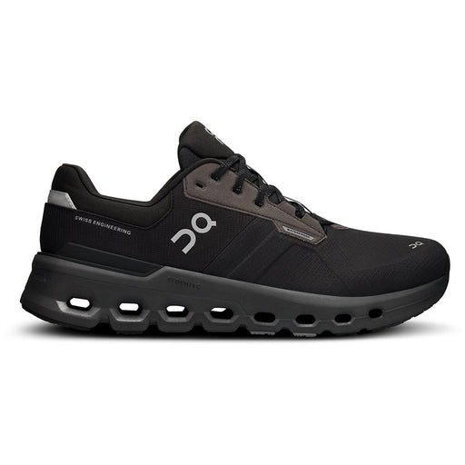 Quarter view Men's On Running Footwear style name Cloudrunner 2 Waterproof in color Magnet/Black. Sku: 3ME10152130