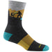 Quarter view Men's Darn Tough Sock style name Close Encounters Micro Crew in color Charcoal. Sku: 5014-CHARCOAL