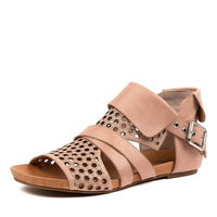 Side View Women's Django & Juliette Sandal in Blush Leather Sku: DJ14393P00LE