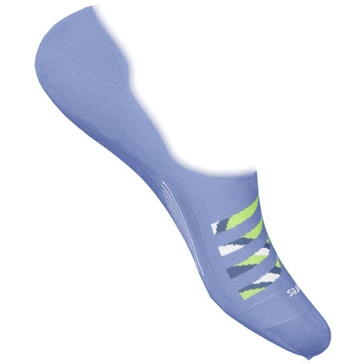 Quarter view Women's Feetures Sock style name Everyday Invisible Palms in color Blue Crystal. Sku: LW755691
