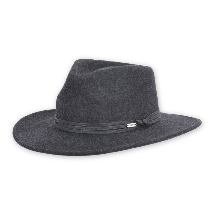 Women's Pistil Hats style name Topaz Wide Brim in color Dark Charcoal. Sku: 0238-DRKCHR
