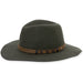 Quarter turn view Women's Pistil Hats style name Soho Wide Brim in color Olive. Sku: 0248-OLIVE