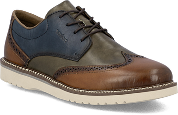 Quarter turn view Men's Rieker Footwear style name Alan 04 in color MKT/FT/ROY. Sku: 04504-90