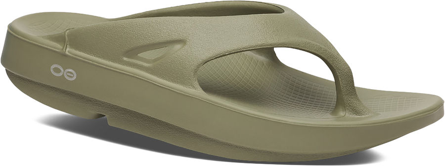 Quarter turn view Unisex Oofos Footwear style name Ooriginal Flip in color FOLIAGE. Sku: 1000FOLIAG