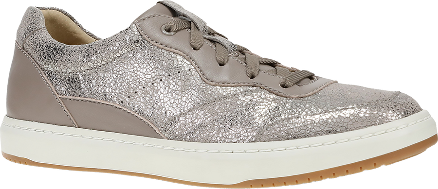 Quarter turn view Women's Dansko Footwear style name Josey in color TAUPE MET. Sku: 10102150300