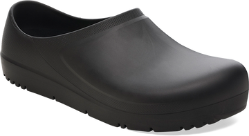 Quarter turn view Unisex Birkenstock Footwear style name Profi Birki 2.0 Regular in color BLACK. Sku: 1025975