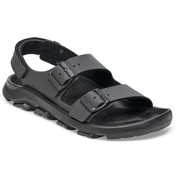 Quarter turn view Women's Birkenstock Footwear style name Mogami Terra Regular in color Black. Sku: 1027161