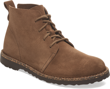 Quarter turn view Women's Birkenstock Footwear style name Uppsala Mid Regular in color DARK TEA. Sku: 1030088