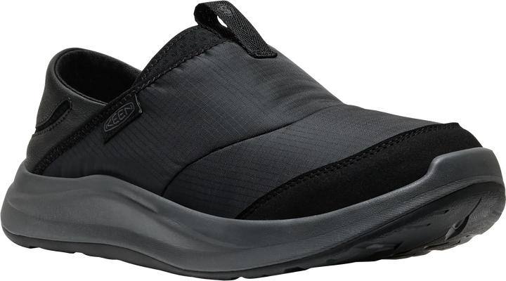 Quarter turn view Men's KEEN Footwear style name Whyser in color BLACK. Sku: 1031156