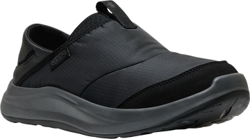 Quarter turn view Men's KEEN Footwear style name Whyser in color BLACK. Sku: 1031156