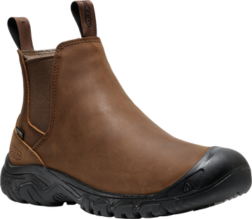 Quarter turn view Men's KEEN Footwear style name Anchorage Boot IV Waterproof in color DKERTH/BLK. Sku: 1031166