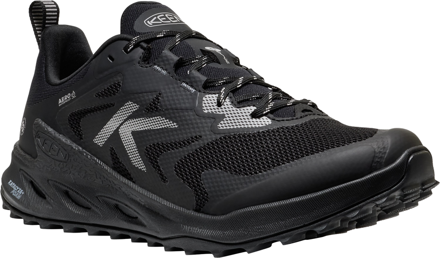 Quarter turn view Men's KEEN Footwear style name Zionic Nxt Waterproof in color TRPL BLACK. Sku: 1031186