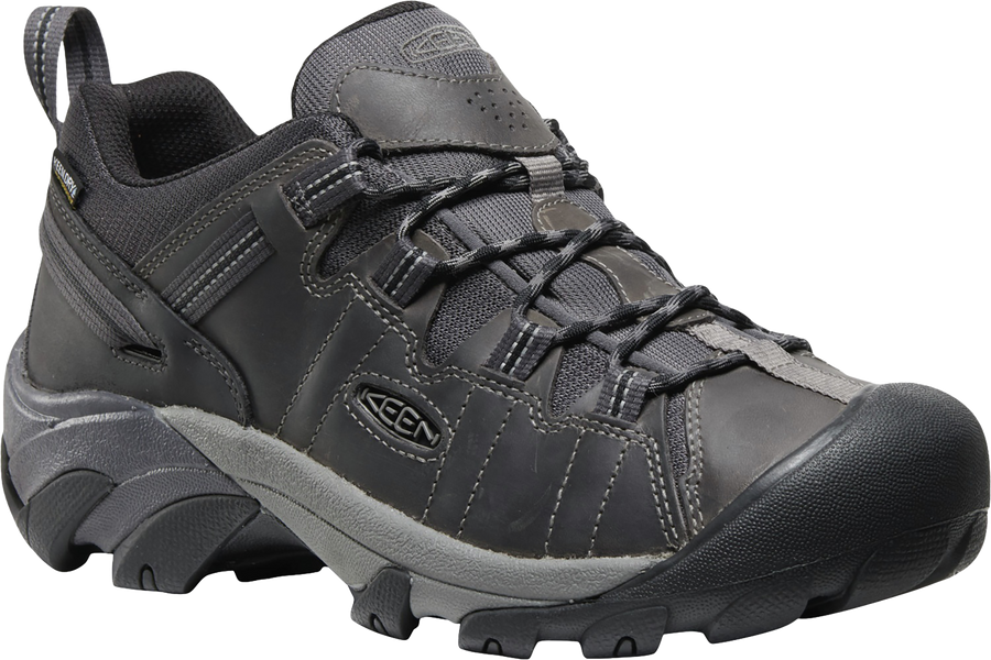 Quarter turn view Men's KEEN Footwear style name Targhee II Mid Waterproof Wide in color STLGRY/BLK. Sku: 1031364