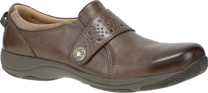 Quarter turn view Women's Dansko Footwear style name Sallie in color STN WAX BR. Sku: 10400215300