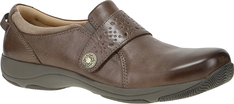 Quarter turn view Women's Dansko Footwear style name Sallie in color STN WAX BR. Sku: 10400215300