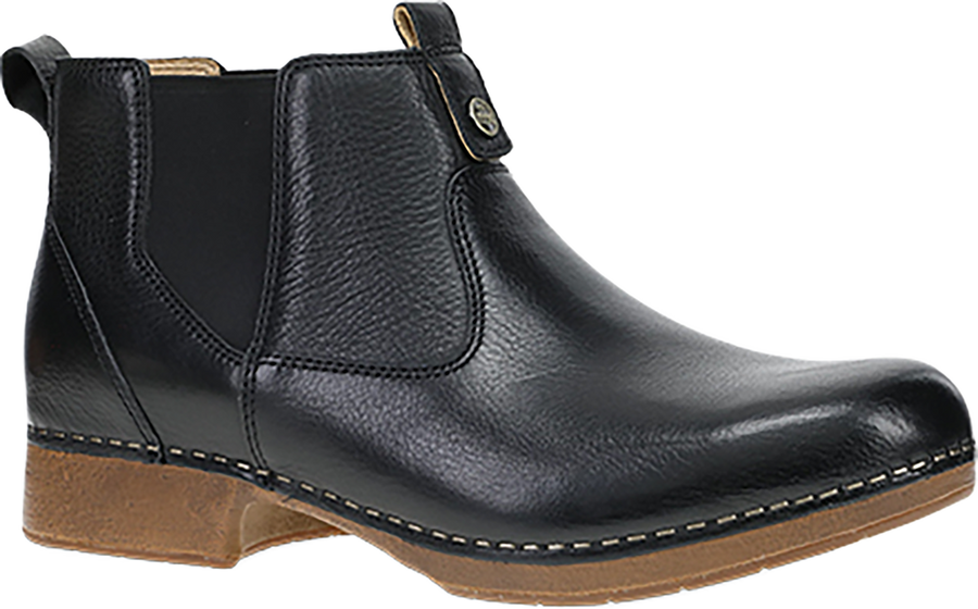 Quarter turn view Women's Dansko Footwear style name Michele in color BLACK WAXY. Sku: 10701020600