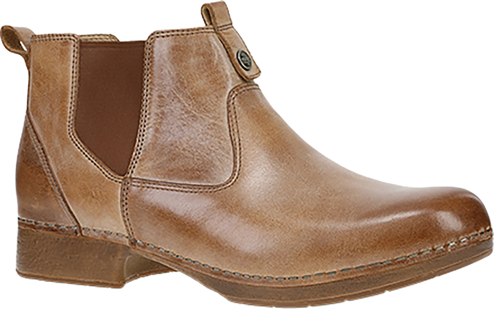 Quarter turn view Women's Dansko Footwear style name Michele in color TANWAX BRS. Sku: 10701640600