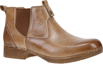 Quarter turn view Women's Dansko Footwear style name Michele in color TANWAX BRS. Sku: 10701640600