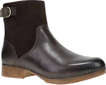 Quarter turn view Women's Dansko Footwear style name Monique in color CHOCBRNCA. Sku: 10703230600