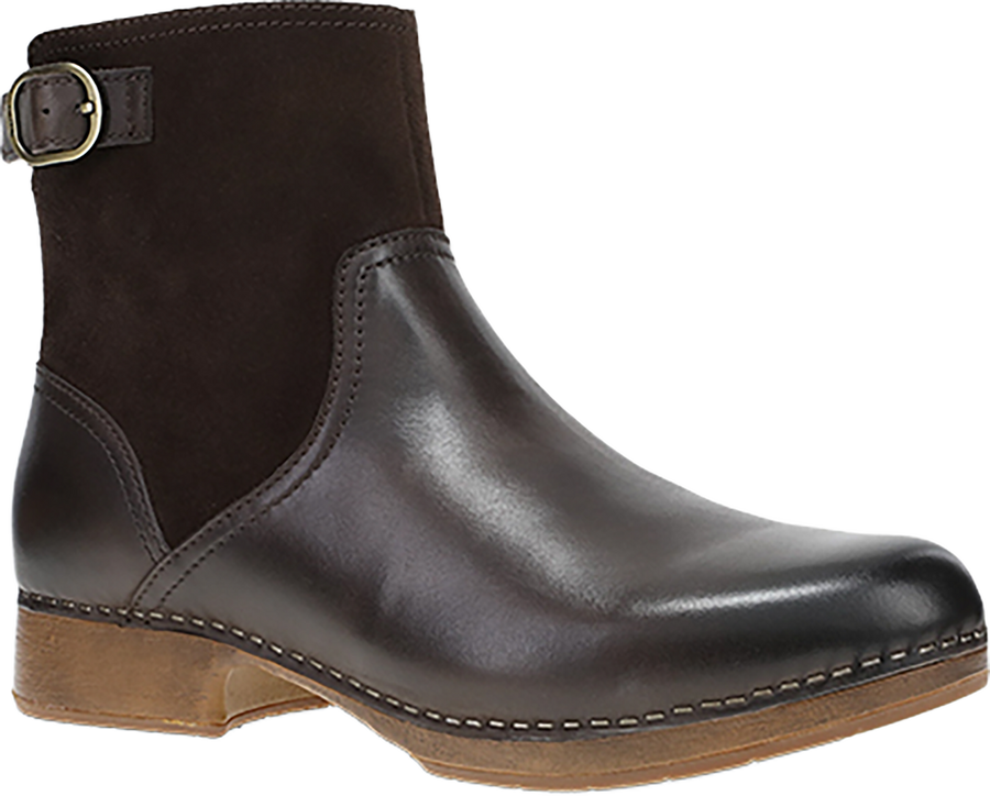 Quarter turn view Women's Dansko Footwear style name Monique in color CHOCBRNCA. Sku: 10703230600