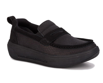 Women's Drew Footwear style name Java Double Wide in color Black Nubuck. Sku: 10841-192E