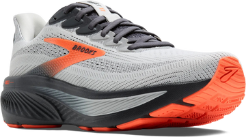 Quarter turn view Men's Brooks Footwear style name Ghost 17 Medium in color OYSTER MUS. Sku: 110442-1D048