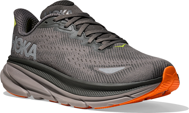 Quarter turn view Men's HOKA Footwear style name Clifton 9 GTX in color ALTG. Sku: 1141470F-ALTG