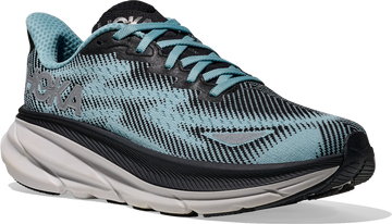Quarter turn view Women's HOKA Footwear style name Clifton 9 GTX in color BNDR. Sku: 1141490F-BNDR