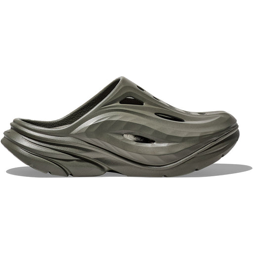 Quarter turn view Unisex Hoka Footwear style name Ora Recovery Mule in color Slate/ Slate. Sku: 1147951SLTSL