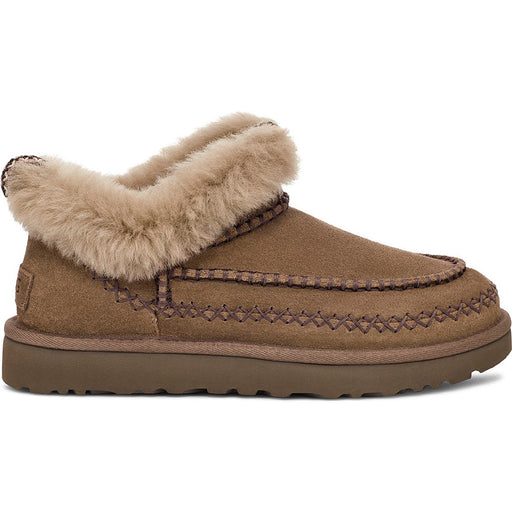 Quarter turn view Women's UGG Footwear style name Classic Ultra Mini Alpine in color Hickory. Sku: 1158224HCK