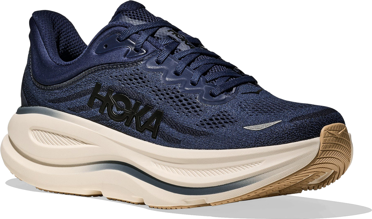 Men's HOKA Footwear style name Bondi 9 Wide in color Midnight Blue