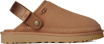 Quarter turn view Men's UGG Footwear style name Goldencoast Clog in color CHESTNUT. Sku: 1166915-CHE