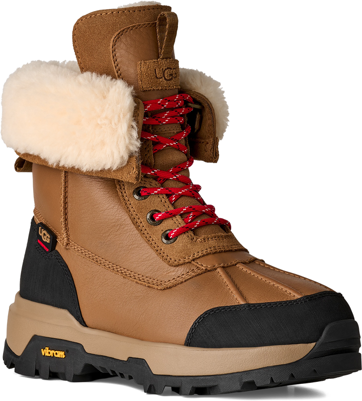 Quarter turn view Women's UGG Footwear style name Adirondack Boot Xxv in color CHESTNUT. Sku: 1170591-CHE