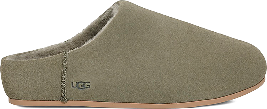 Quarter turn view Women's UGG Footwear style name Elea Slip-On in color MOSS GREEN. Sku: 1171390-MSG