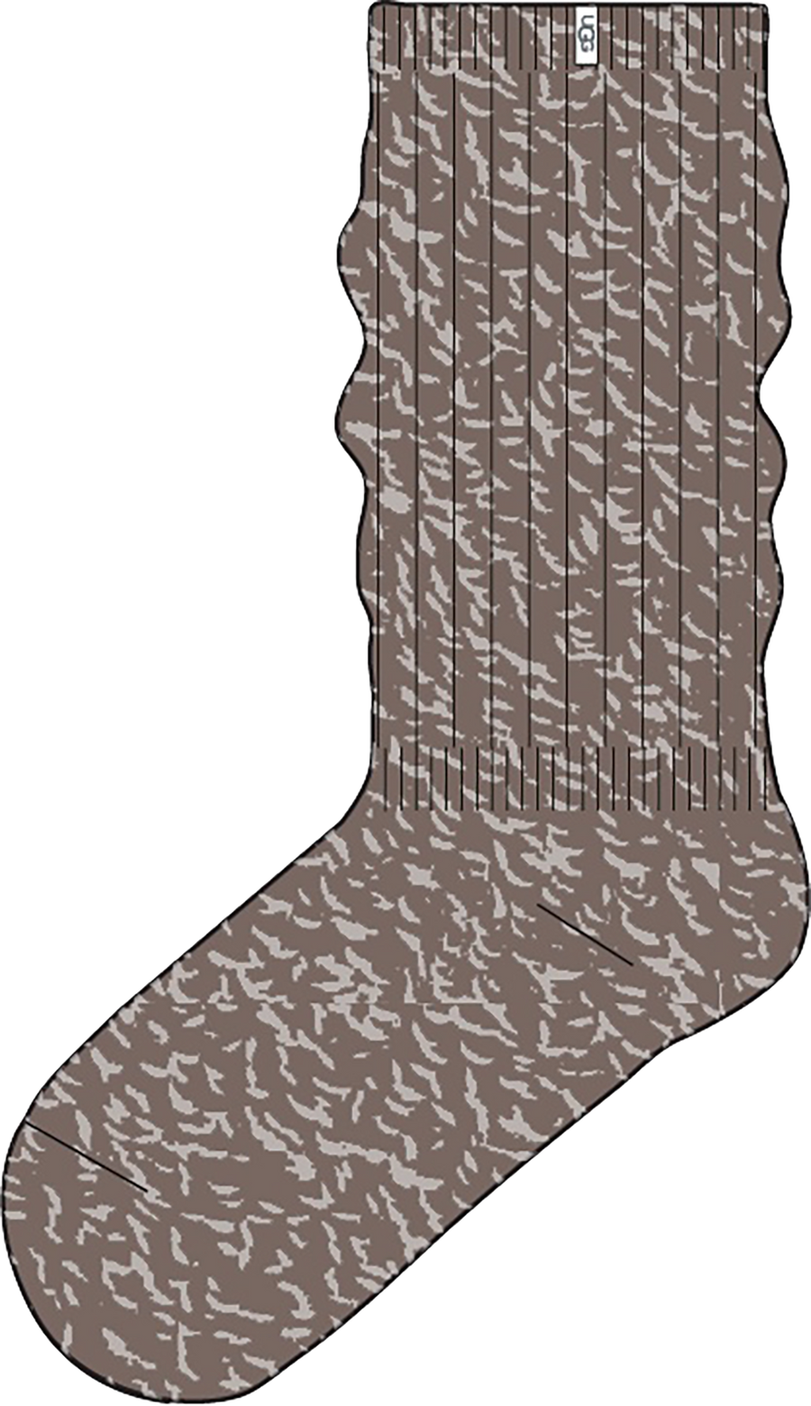 Quarter turn view Women's UGG Sock style name Tyla Slouchy Crew Ii in color ALLSPICE. Sku: 1173790-ALS