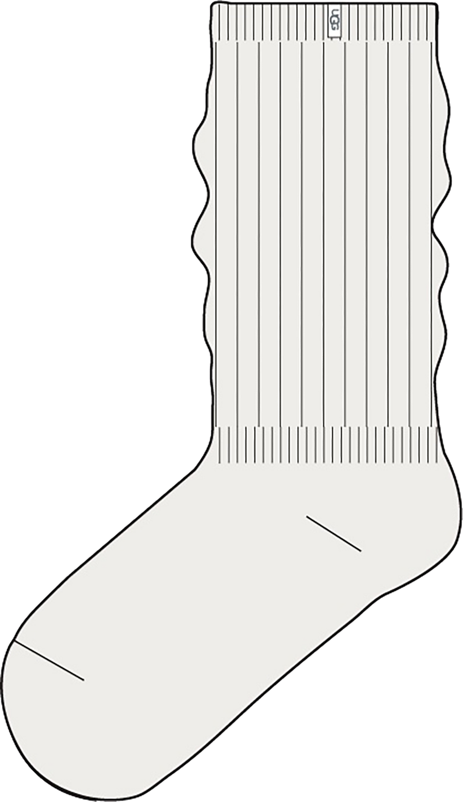 Quarter turn view Women's UGG Sock style name Tyla Slouchy Crew Ii in color NIMBUS. Sku: 1173790-NMB