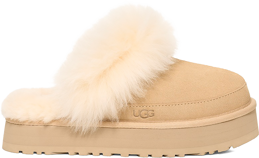 Quarter turn view Women's UGG Footwear style name Disquette Chalet in color SNDCS. Sku: 1173930-SNDCS