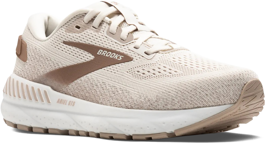 Quarter turn view Women's Brooks Footwear style name Ariel GTS 24 Double Wide in color COC/CHA/PO. Sku: 120414-2E135