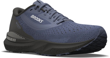 Quarter turn view Women's Brooks Footwear style name Adrenaline GTS 24 GTX Medium in color BK/NTSD/CO. Sku: 120442-1B459