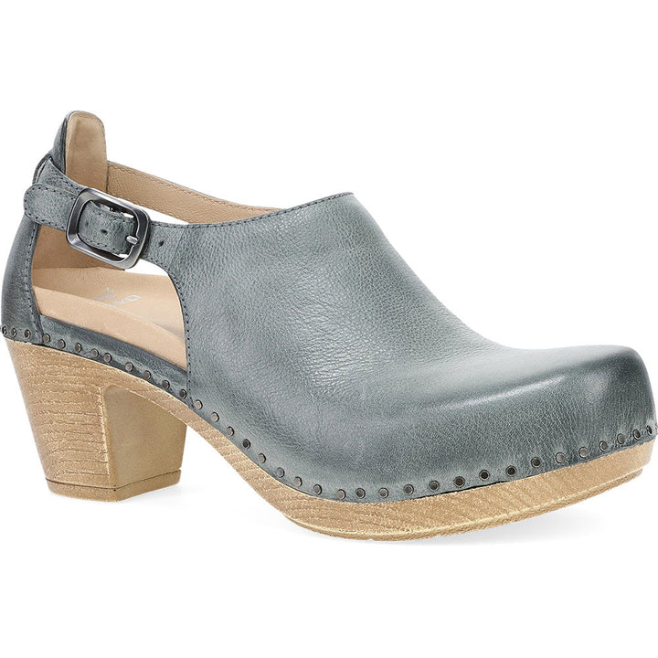 Quarter turn view Women's Dansko Footwear style name Sassy in color Slate Milled Burnished. Sku: 1831-872200