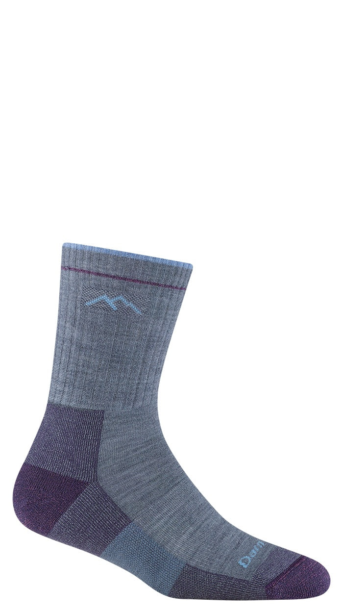 Women's Darn Tough Socks style name 1903 Micro Crew Mid Cushion in color Light Denim. Sku: 1903-LIGHTDENIM