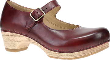 Quarter turn view Women's Dansko Footwear style name Lilah in color RED WAX BR. Sku: 2216041400