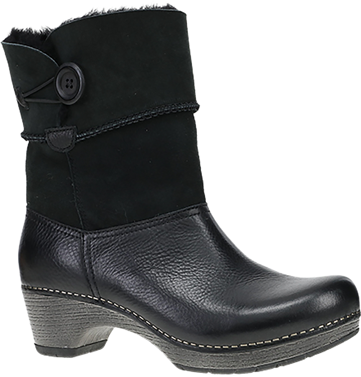 Quarter turn view Women's Dansko Footwear style name Lillith in color BLK WAX ML. Sku: 2223020200