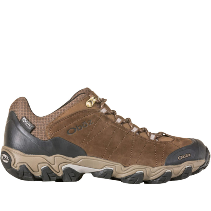 Quarter turn Men's OBOZ Footwear style name Bridger Low Bdry Wide in color Canteen Brown. Sku: 22701-CANTW